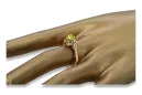 Ring Gelber Peridot 14 Karat Gelbgold Vintage Stil vrc023y